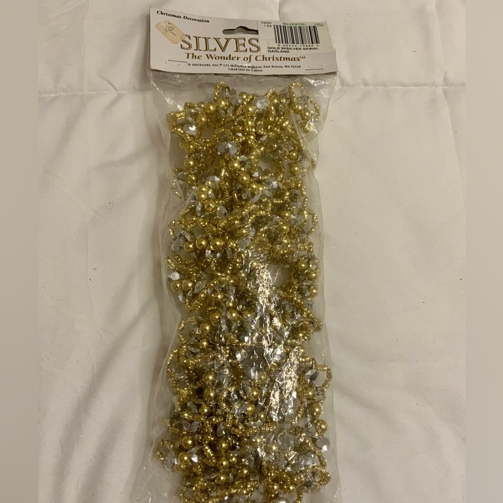 Vintage Gold and Silver Bead Garland